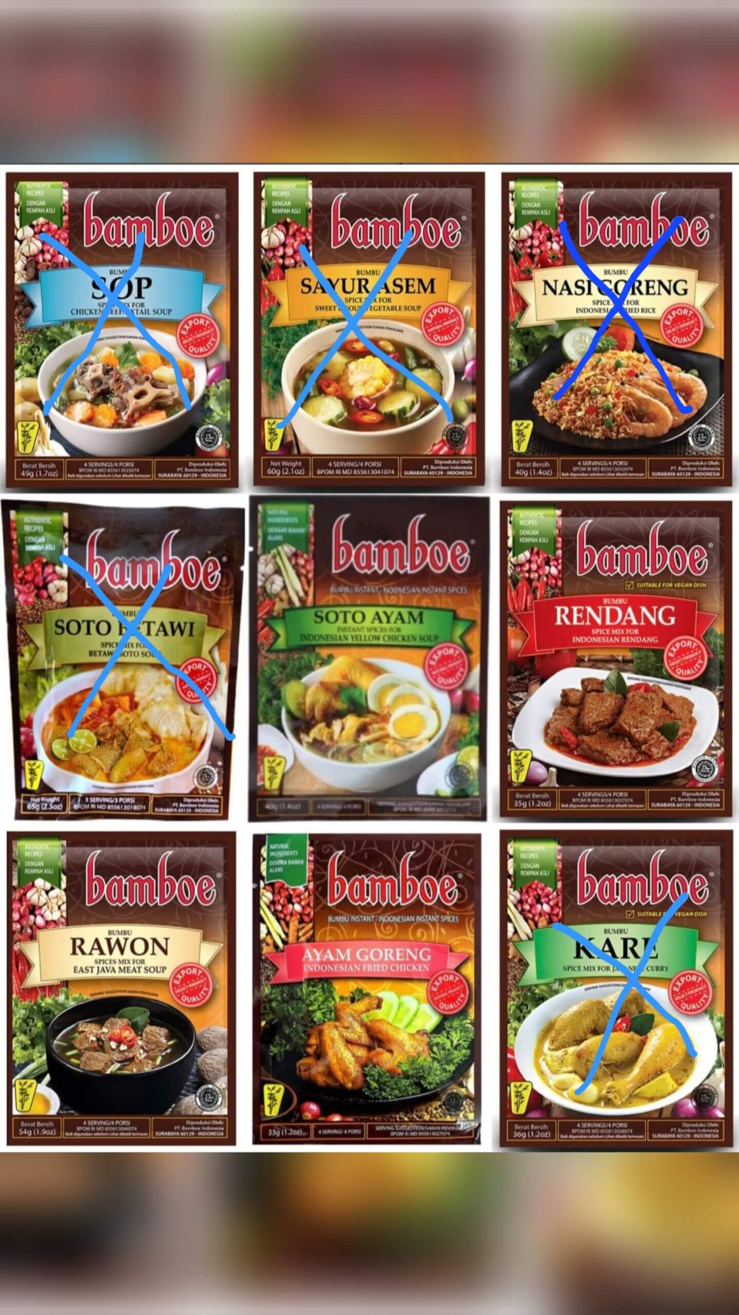 Paket Bamboe Kryddmixar 10st + 1 extra Bamboe kryddmix